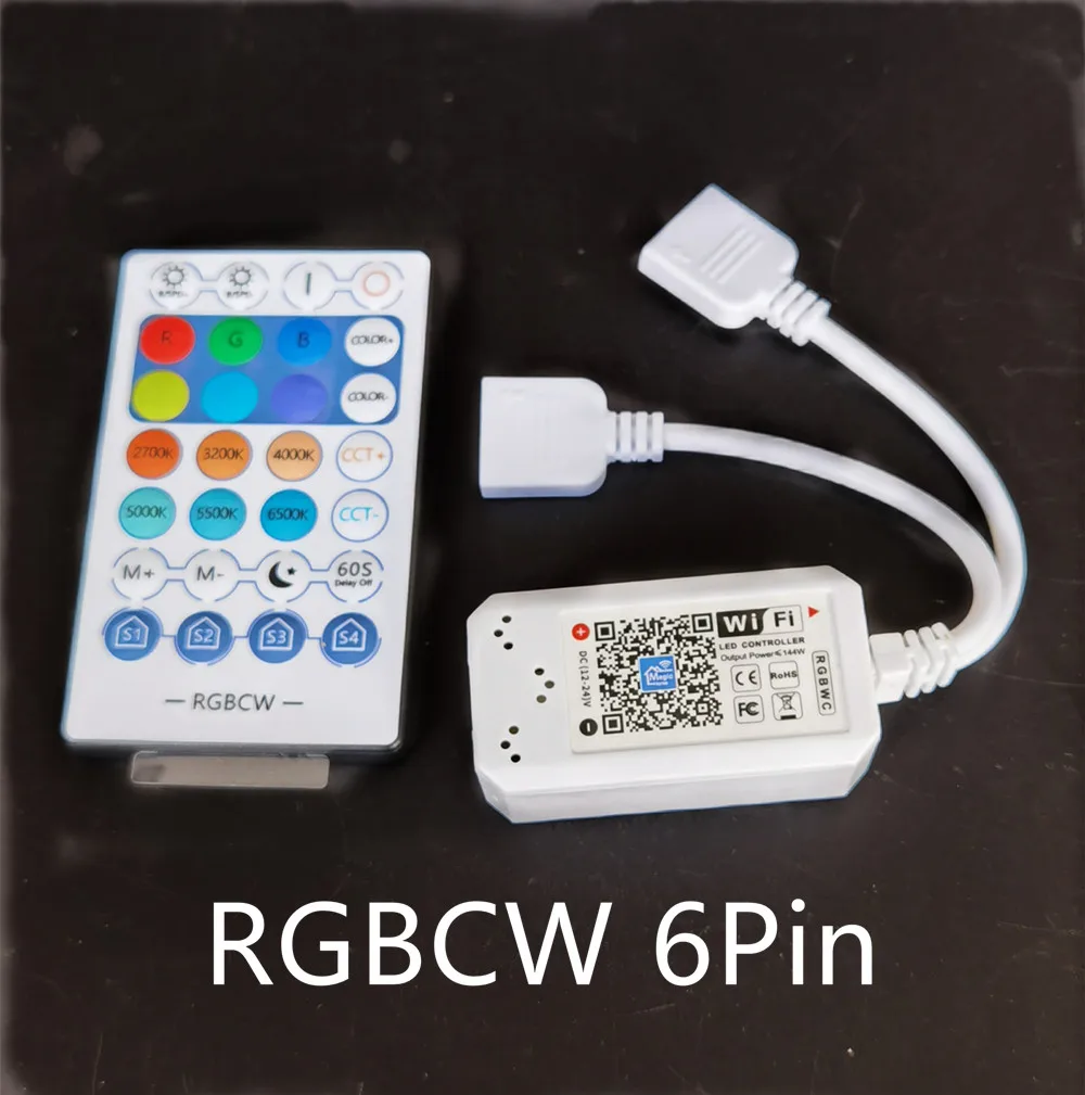 RGBW RGB CCT 5-канальный светодиодный Wi-Fi контроллер 12 в 24 В с 28-клавишным ИК-пультом