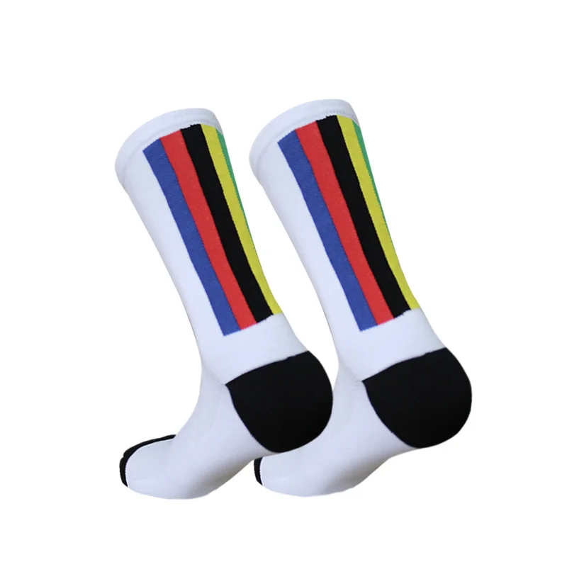 Cycling Socks Men Women Champion Stripes Sports Breathable Compression