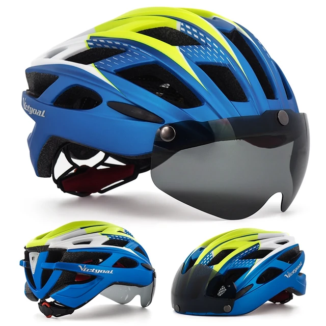 Casque Velo Homme Femme Vtt Casque De Vlo De Montagne Avec Visire Capuchon  De Protection Solaire Amovible Et Led Lger Casques Velo Pour Adultes 57-61