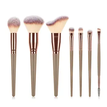 

7 PCS Makeup Brushes Set Eye Shadow Powder Foundation Brushes Nylon Black Brown Professional Makeup Eyelash Brush Beauty Tools