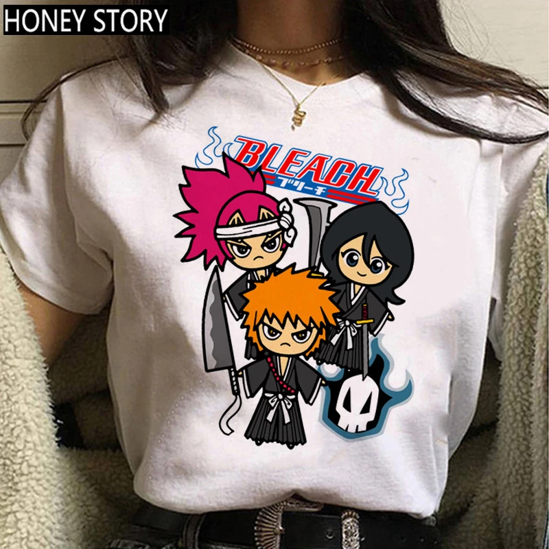 Графические футболки отбеливатель Ichigo футболка с японским аниме женская Kawaii Death