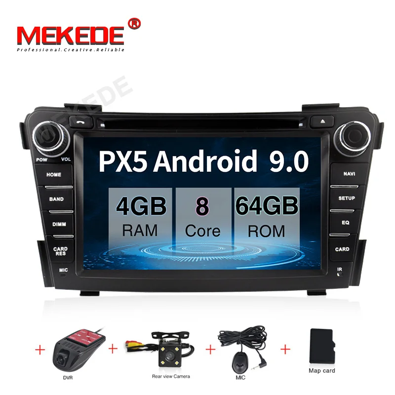 add camera dvr PX5 android 9,0 4 Гб+ 64 ГБ Автомобильный мультимедийный плеер навигация gps DVD для HYUNDAI I40 2011- с WiFi BT carplay USB радио navi - Цвет: add camera dvr
