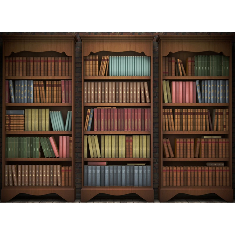 

Bookshelf background photography vintage board baby library school backdrop photocall photophone photobooth photo props