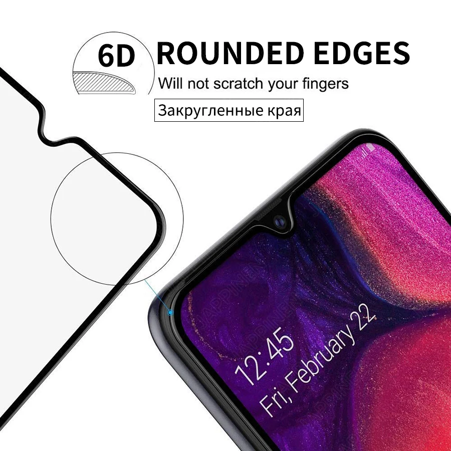200 шт. 6D закаленное Стекло для samsung Galaxy M30s A50 A70 Экран протектор Стекло для samsung A20 A30 A50s A60 A80 M20 M30s M40