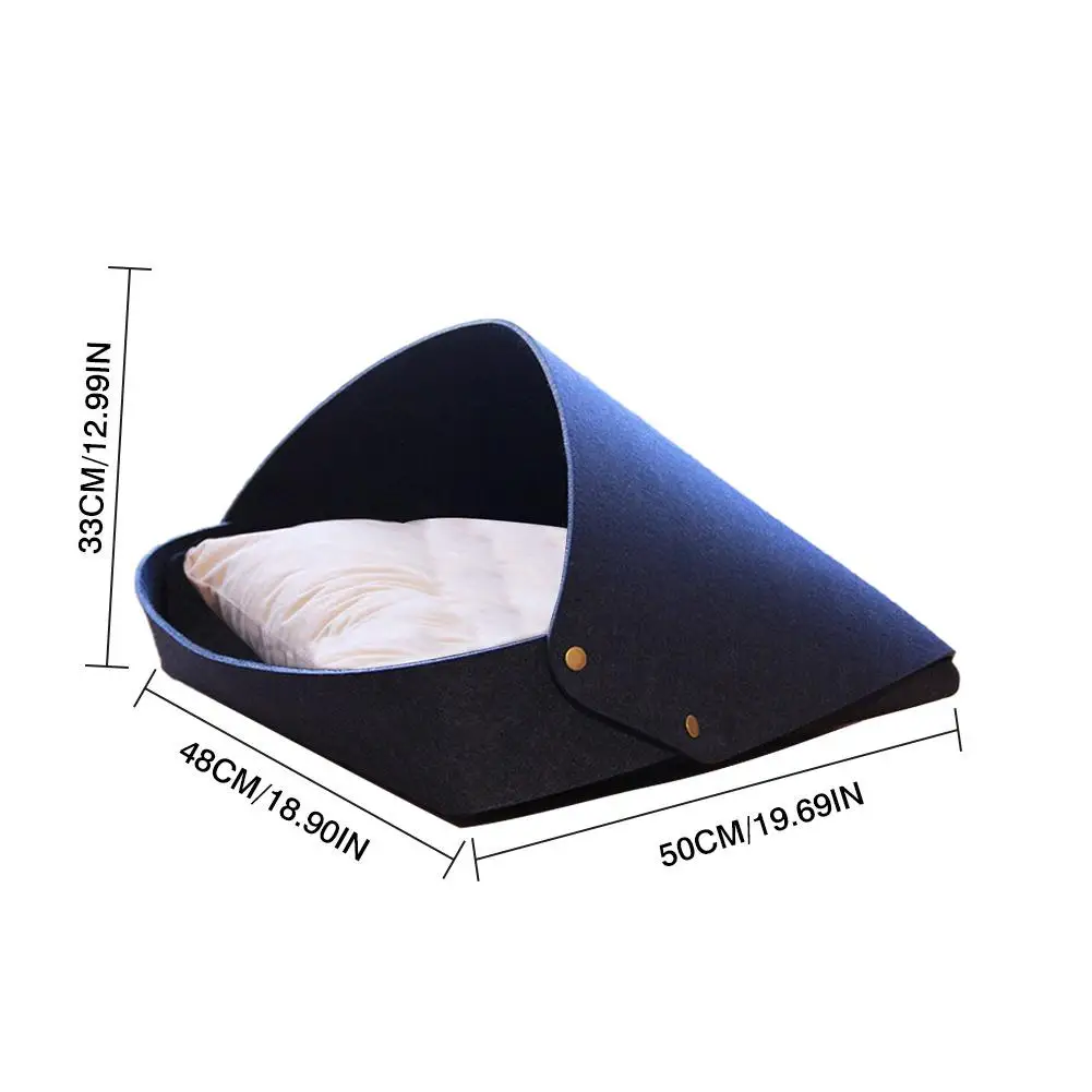 Войлочное гнездо для питомца, пещерная кровать для кошек Премиум-класса, большая космическая кровать для кошек, полузакрытая Съемная подушка для отдыха для кошек, для укрытия и сна 20е