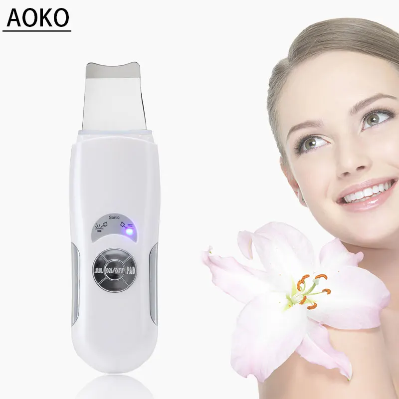 

AOKO Ultrasonic Skin Scrubber Face Deep Clean Face Lifting Skin Peeling Blackhead Removal Ultrasound Derivation Beauty Machine