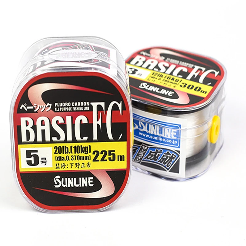 Оригинальная леска SUNLINE BASIC FC 225 M/300 M прозрачная цветная леска из углеродного волокна с фторуглеродным покрытием, японская леска