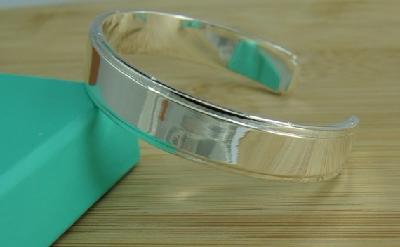 Trendy Style 925 Silver Round Heart Open Bracelet For Women Fashion Jewelry Cuff Bangles