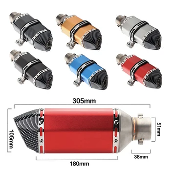 

51mm Exhaust Motorcycle Muffler Escape Moto Racing Motorcross Scooter Modified Pipe For Ninja400 z900 R3 Pit Bike Dit