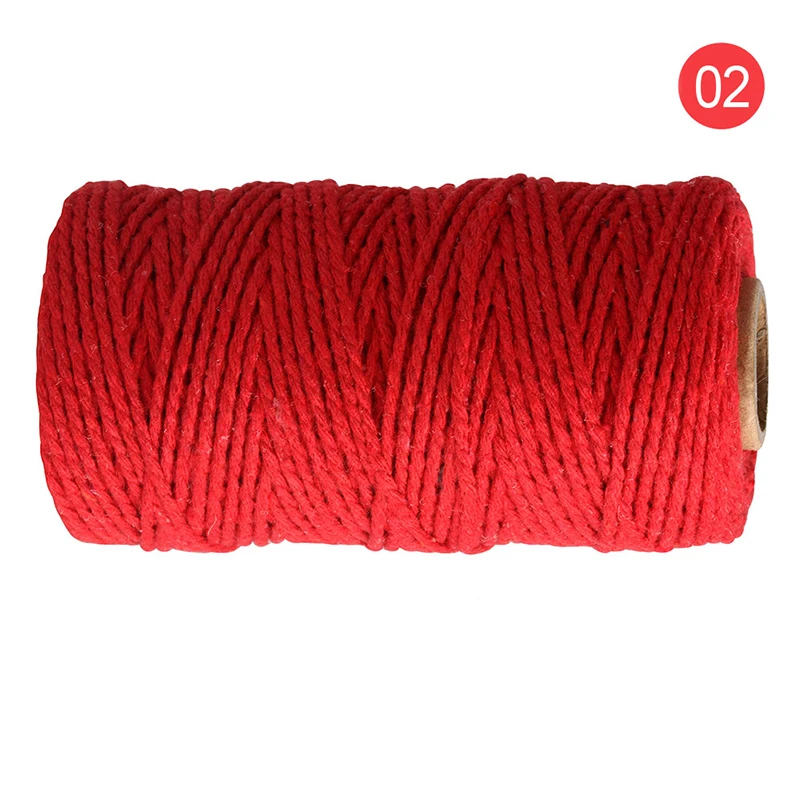 100% Cotton rope colorful twine macrame cord string thread for party wedding decoration accessory DIY cord 2mm*100m 