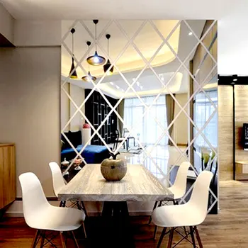

Acrylic Wall Sticker Diamond Mural Mirror Effect Embossed Wall Sticker Beautiful Waterproof Decor 17-Piece Fashion Kitchen DIY