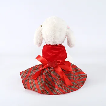 

Christmas Dog Skirt Plaid Bow Pet Skirt Pet Holiday Gift New Year Christmas Pet Clothes