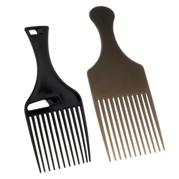 

Handheld Afro Hair Pick Lift Comb Wide Tooth Curly Hairdressing Comb 2pcs