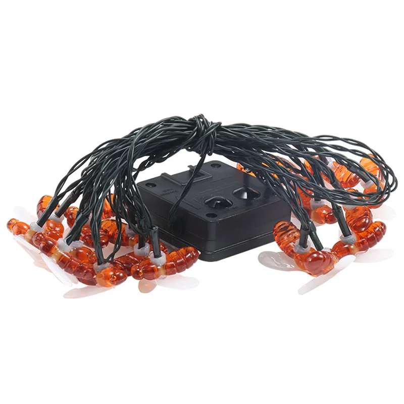 Bee String Lights 20 Led Outdoor Solar Power LEDs Strings Waterproof Garden Patio Fence Gazebo Summer Night Light Decorations | Лампы и