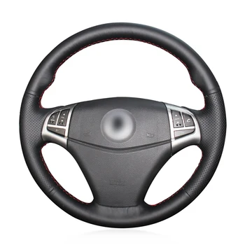 

Hand-stitched Black Artificial Leather Car Steering Wheel Cover for Ssangyong Korando 2011 2012 2013 2014
