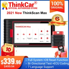 Thinkcar thinkscan ferramentas máximas para o varredor diagnóstico do sistema completo automático 28 função de restauração teste bidirecional ecu codificação via crp909
