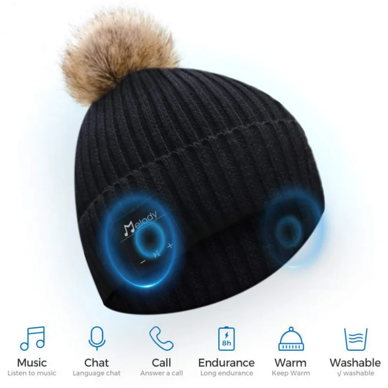 Модная теплая шапка с Bluetooth беспроводная умная наушники зимние уличные