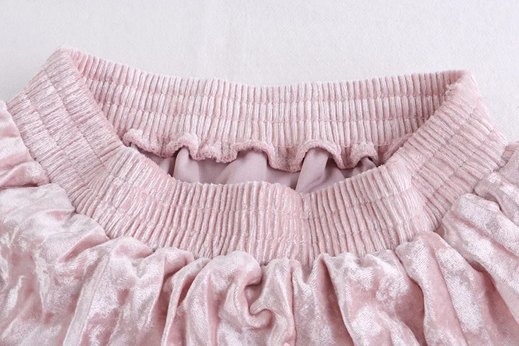 winter elastic stretchy high waist midi pleated a line velvet skirt for women warm thermal womens skirts ladies saia saias pink