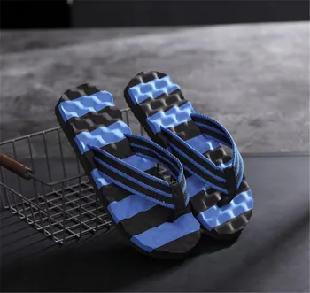 

Men Summer Striped Slippers Comfortable Lightweight Home Slippers Casual Outdoor Slides Men Beach Slippers Flip-Flops