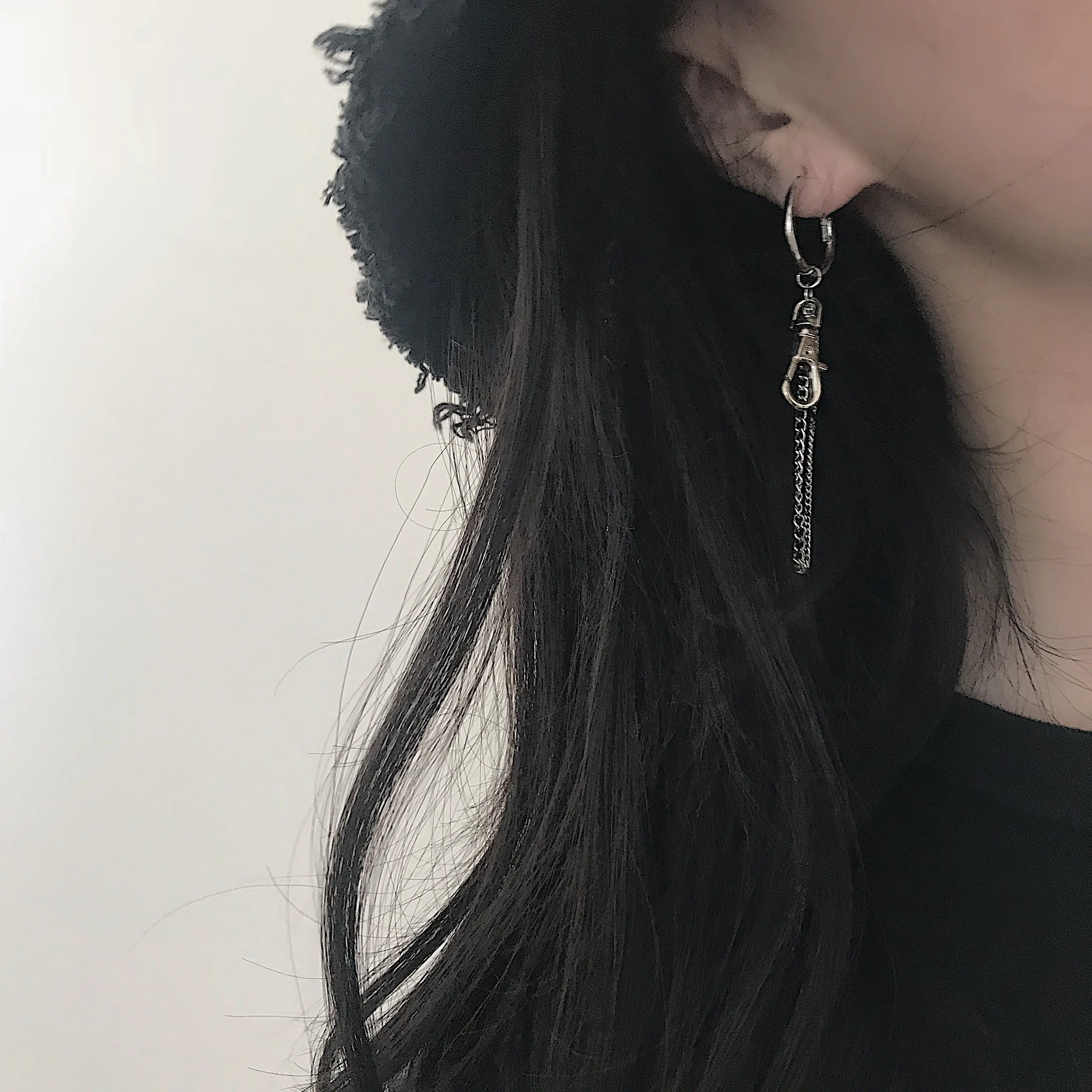 HZ крутая Асимметричная цепь металлический замок хип поп кисточка увеличенные