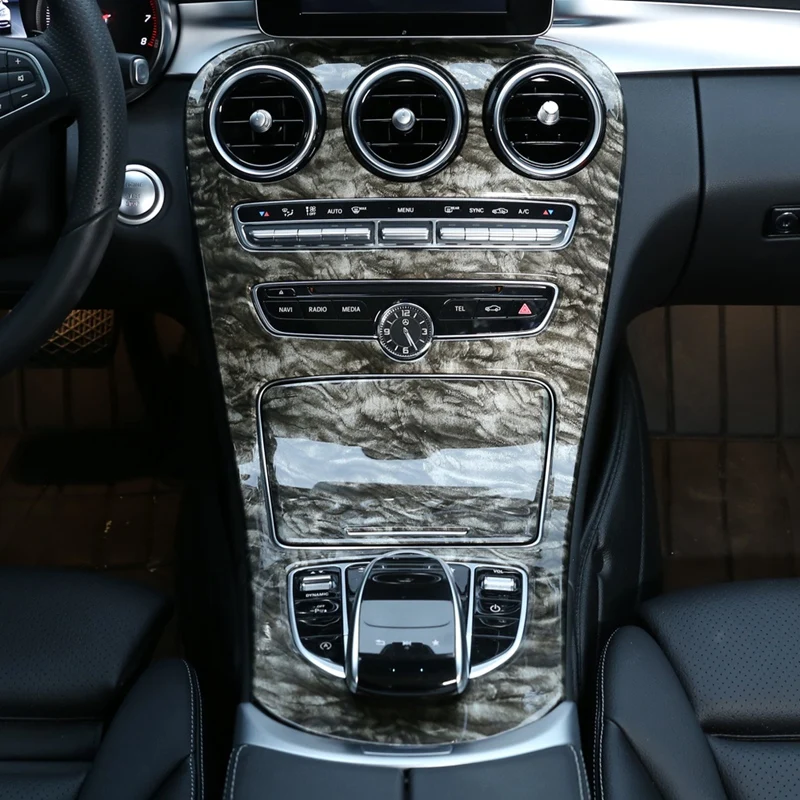 Мраморный узор Стиль центральной консоли панели украшения ABS 2 шт. для Mercedes Benz C Class W205 GLC X253-18 интерьерные наклейки