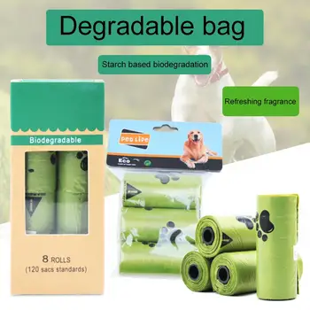 

1/3/8 Roll Biodegradable Garbage Bags for Dogs Cats Dog Cat Cleaning Pick Up Clean Bags Outdoor Home Refill Pet Garbage Bags
