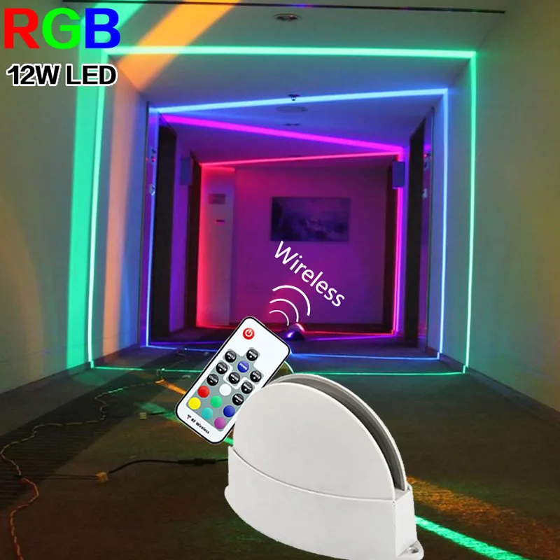 12W LED wall light windows sill lighting Decorative lights 110V-220V RGB/Warm white/Pink/Green/Blue/Yellow outdoor indoor led wall lamp led light bar wall sconces light wall lamp