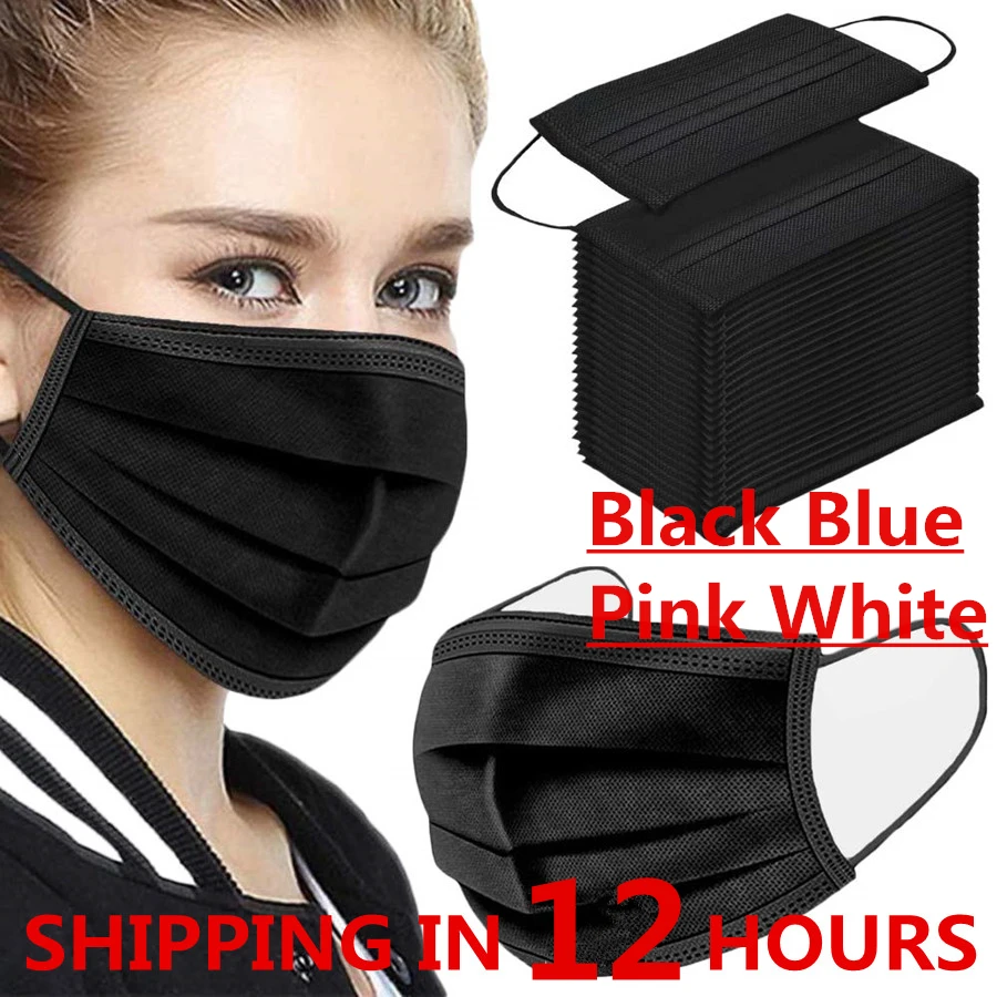 10-200 Uds desechable máscara no tejida 3 capa filtro Anti polvo protectora transpirable adultos máscara de boca clavo máscara