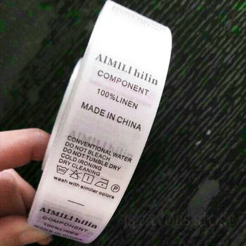 

500PCS washing Labels ribbon custom fixed Ingredients Tags DIY handmade Cloth Sewing Fabric Garment main name country care Label