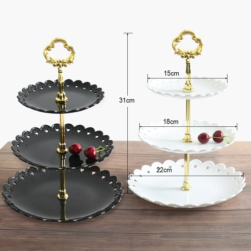 Support à Gâteaux Vintage Sur 3 étages – Réalisé à Partir De Vraies Assiettes Anciennes – Idéal Pour Tea Party, Mariage Ou Goûter