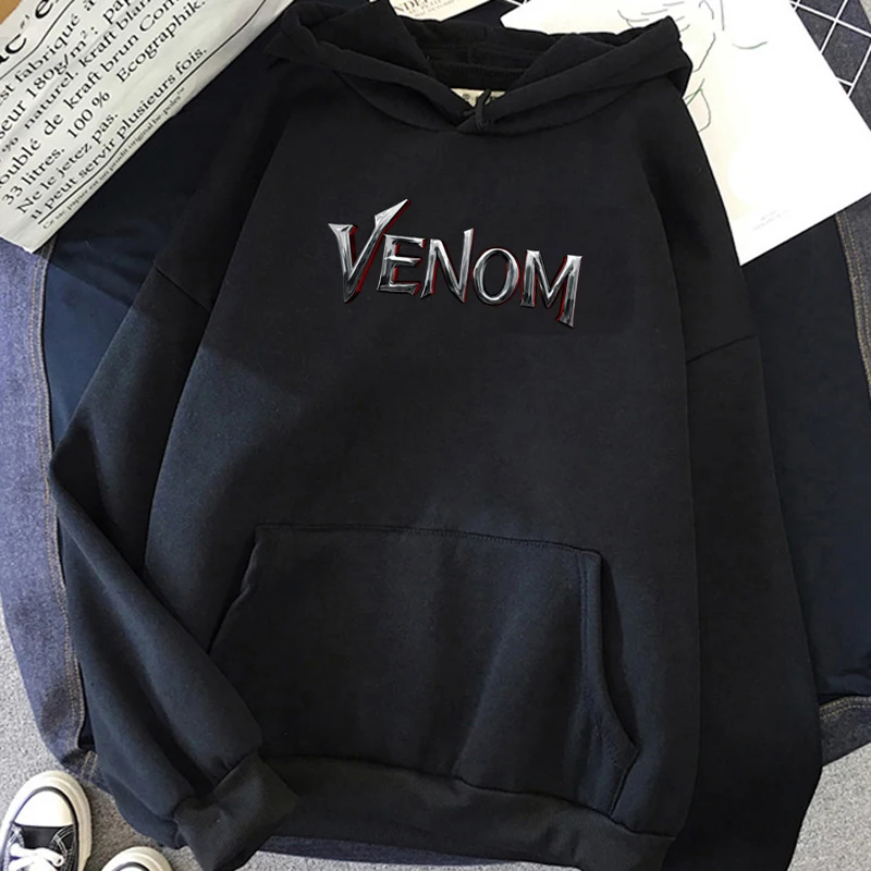 New Marvel Super Hero Movie Venom Hoodies Men Kawaii Cartoon Winter Warm Harajuku Streeetwear Unisex Funny Sweatshirts Male