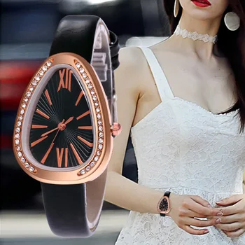 

WJ-7752 Oval Watch Diamond Women Watches Fine Leather Strap Quartz Wristwatch For Female Luxury Rhinestone Bracelet reloj mujer