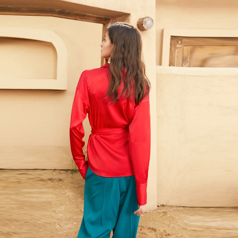 [EAM] Women Red Bandage Split Joint Temperament