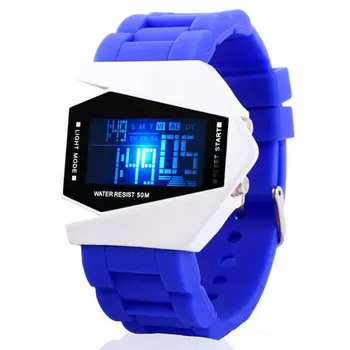 

New Fighter LED Fashion Sports Watch Neutral world time Step count Luminous GMT two places Alarm illumination