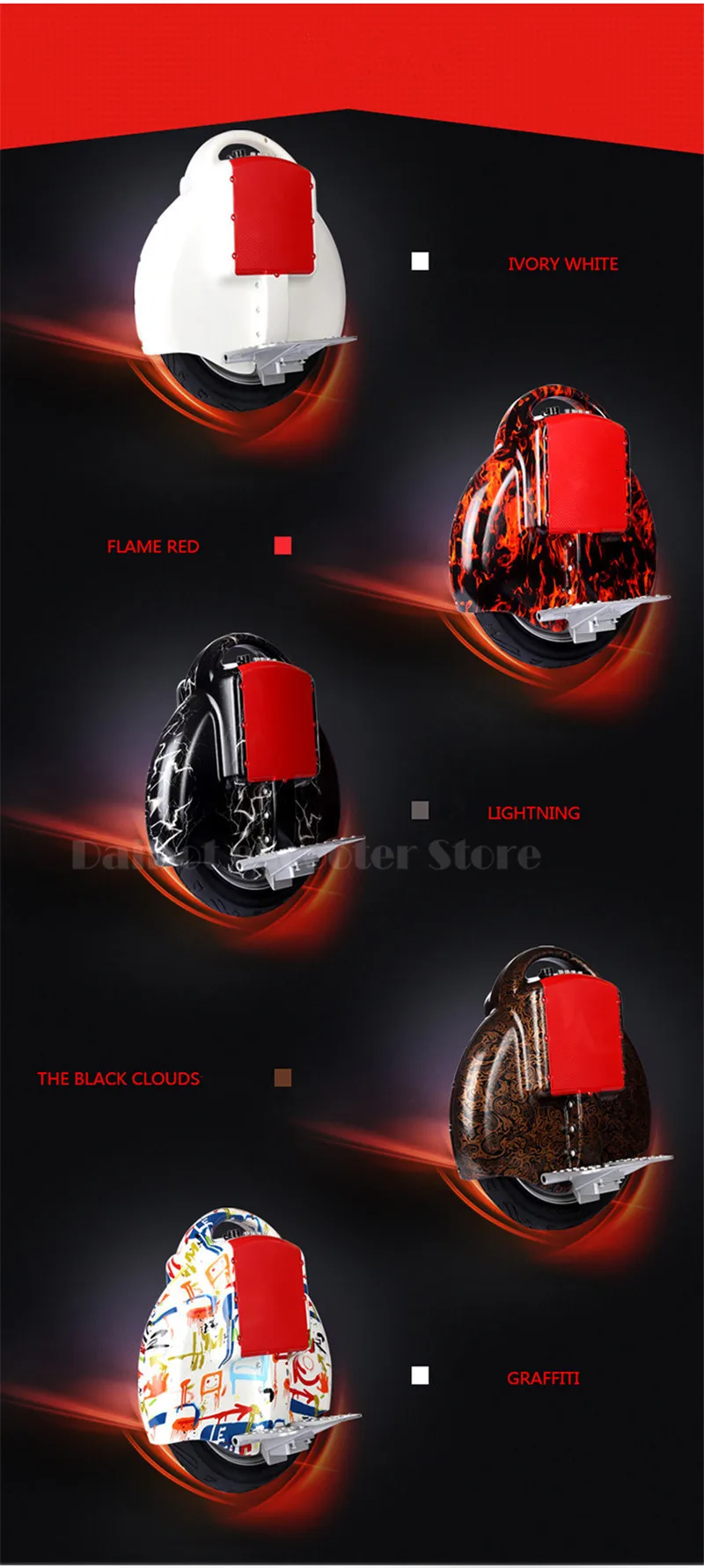 Daibot Electric Unicycle Scooter One Wheel Self Balancing Scooters With Training Wheel 14 Inch 60V Monowheel Scooter             (9)