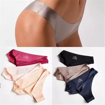 

Sexy Women's Underpants Panties Seamless Underwear Briefs Nylon Ice Silk For Girls Ladies Bikini Summer Lingerie Women's Thong