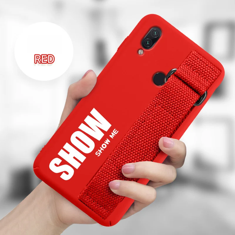 Чехол для Xiaomi Redmi Note K20 7 8 Pro 5 5A 4 4X6 6A Plus S2 чехол Мягкая силиконовая матовая задняя крышка для Redmi Note8 чехол с ремешком на руку - Цвет: Red