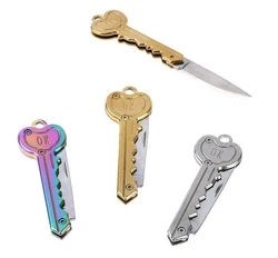 Mini couteau à clés, lettre Camp, porte clé d'extérieur, ouvre porte clé pliable, paquet de poche, gadget de survie, kit de boîte à lames multi outils 