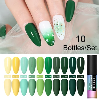 

LILYCUTE 10Pcs/Set UV Gel Nail Polish Set 5ml Multi-Color Series Semi Permanent Long Lasting Led Gel Varnish Soak Off Nail Gel