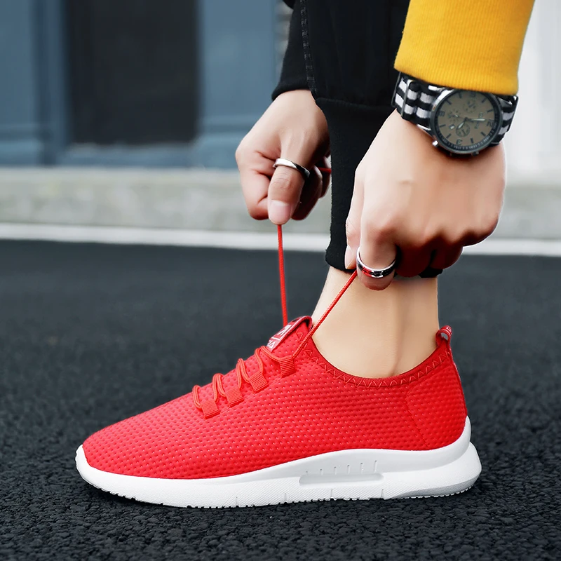 Pure Color Light Casual Shoes Mesh Cloth Men's Shoes Breathable Walking Jogging Shoes Large Size Men's Shoes 46 (2)