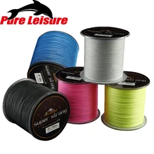 Рыболовная леска PureLeisure, 500 м, 4 нити, Ligne De Peche, 500 м, плетеная леска, 0,4#-20# Tresse Peche, 4 плетеные рыбные корды, 500 м