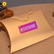 Заказная печать логотипа девственные волосы пучок Подушка коробка упаковка золотые парики упаковка подарочная коробка