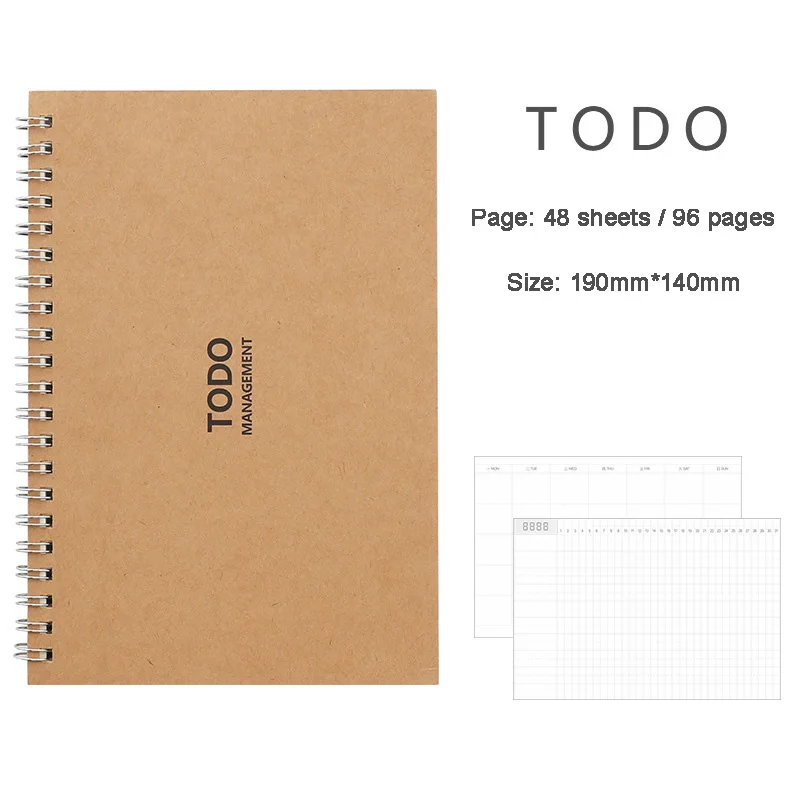 Agenda Retro Coil Notepad Daily Weekly Monthly Planner Organizer PP Cover Time Memo Notebook School Office Stationery - Цвет: Daily punch