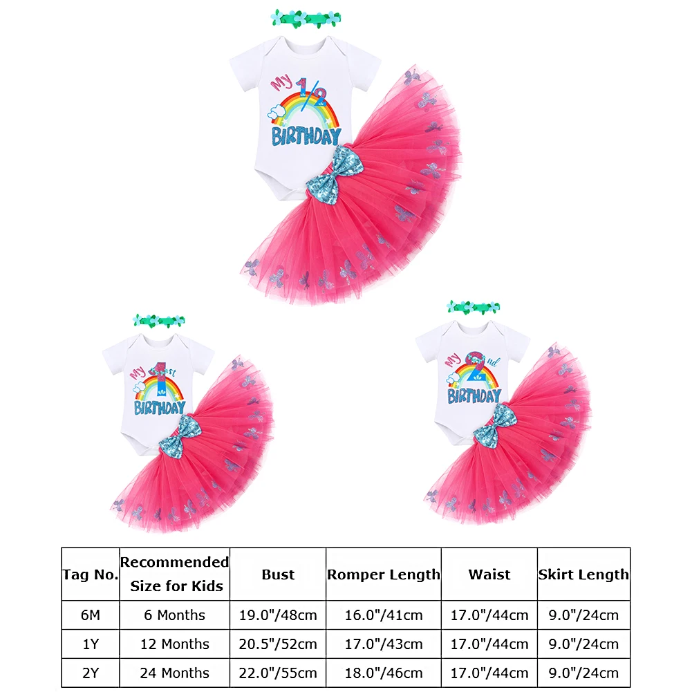 Baby Clothing Set best of sale 6M-3Y Baby Birthday Dress For Baby Girls 1st Birthday Newborn Infantil Tutu 3pcs Outfit Rainbow Print Cake Smash Clothi Baby Clothing Set for boy