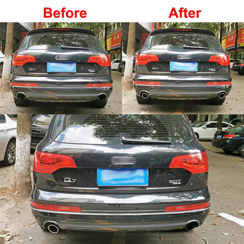 Car Exhaust Pipe Muffler Tip Cover For AUDI Q7 TDI Quattro 2006 2007 2008 2009 2010-2013 Chrome Stainless Steel AUTO Accessories