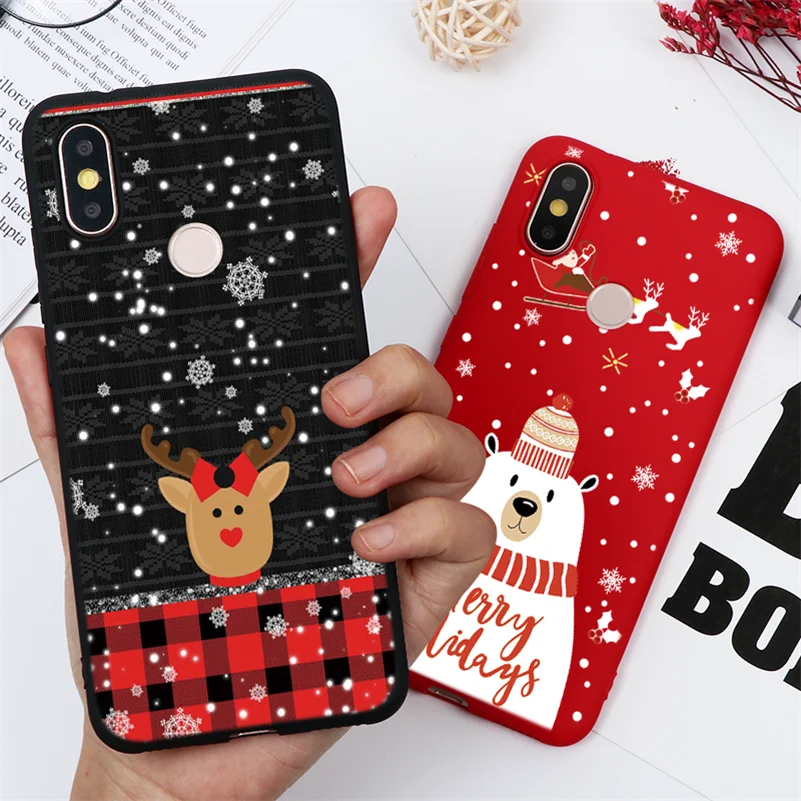 

TPU Matte Case For Xiaomi Redmi 7A 6A S2 K20 Note 5A 5 6 7 Pro Plus Mi 9 SE A3 A2 A1 CC9 CC9e 9T 8 Lite F1 Christmas Deer Cover