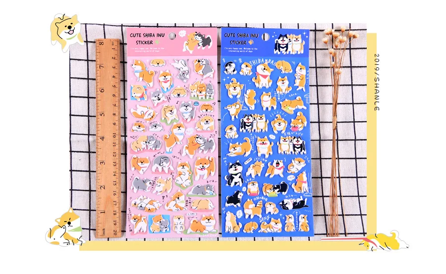 Cute Shiba 3D Foam Paste Decorative Stickers Adhesive Stickers DIY Decoration Diary Stickers