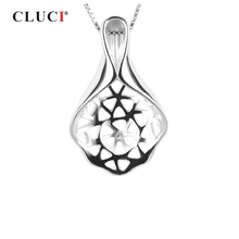 CLUCI Серебро 925 в форме раковины жемчужное крепление подвески для женщин ювелирные украшения 925 Серебро кулон для ожерелья