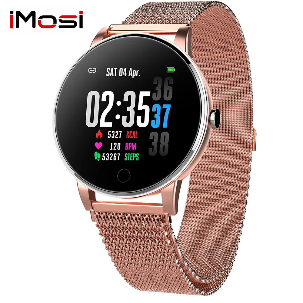 

Imosi Y9 Smart Watch Ip67 Waterproof Slim Metal Body Milanese Strap Replaceable Heart Rate Monitor Blood Pressure Smartwatch Men