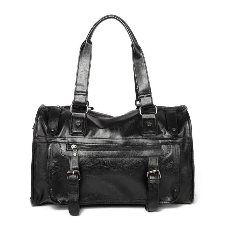 

New Style Fashion Sportsman Travel Bag Retro Oil Skin Men's Bag Men Horizontal Version of Hand Shoulder Large Bag